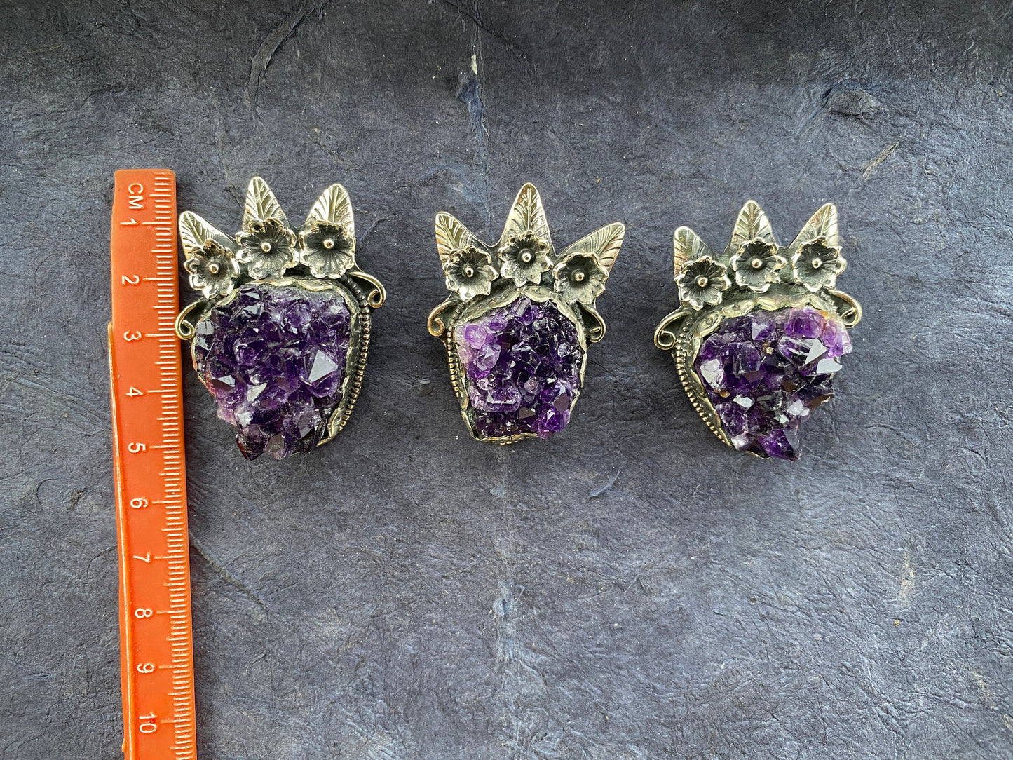 Raw Amethyst Druzy Natural Stone Tibetan Silver Pendant, Healing Pendant, Hill Tribe Women's Jewelry, Birthstone Pendant, Pendant Necklace
