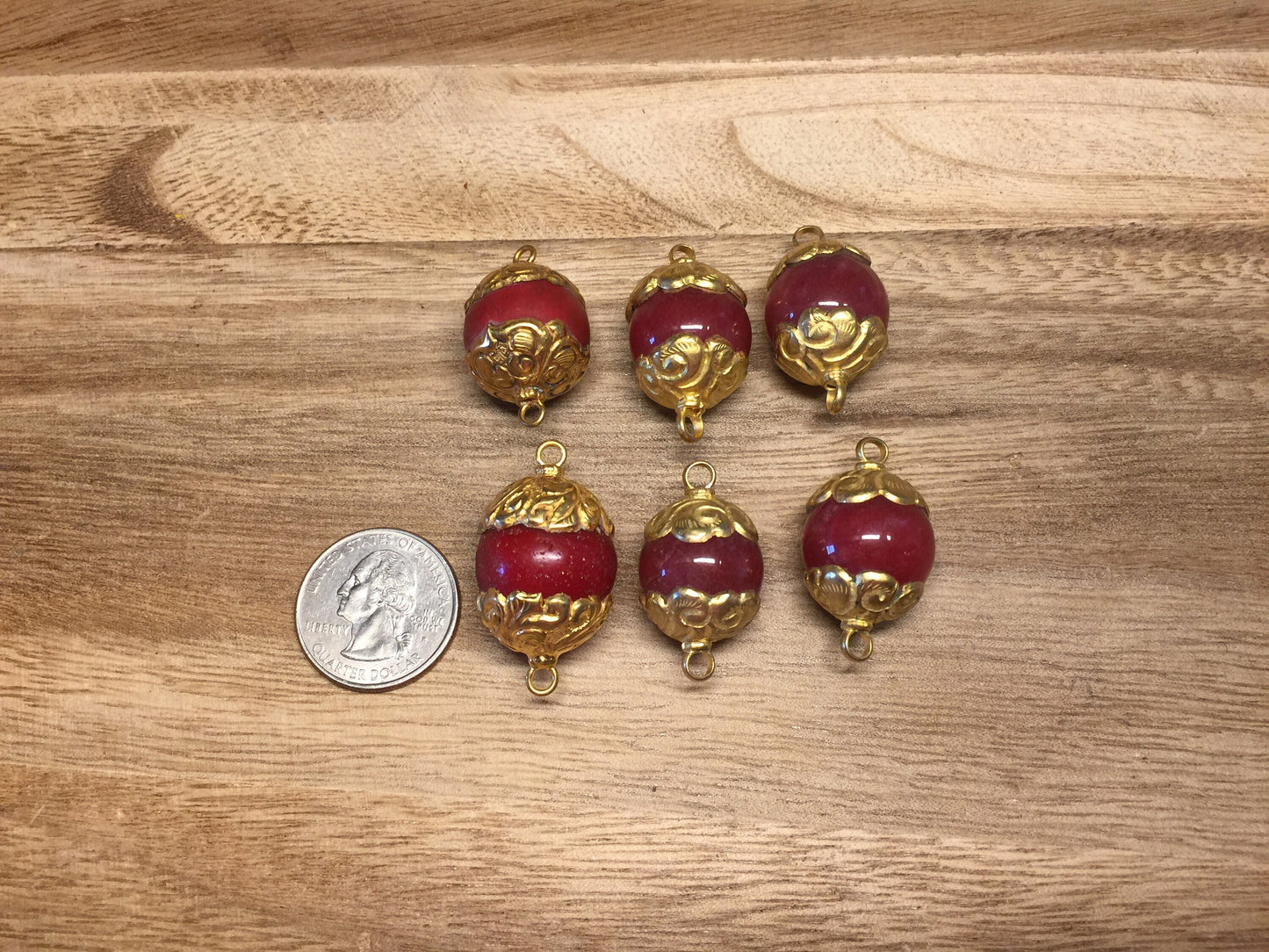 19mm African Glass Bead, 18K Gold overlay, Ethnic Tribal Boho Tibetan Design, Bead for Necklace or Bracelet, Guru / Mala / Center Bead, Yoga