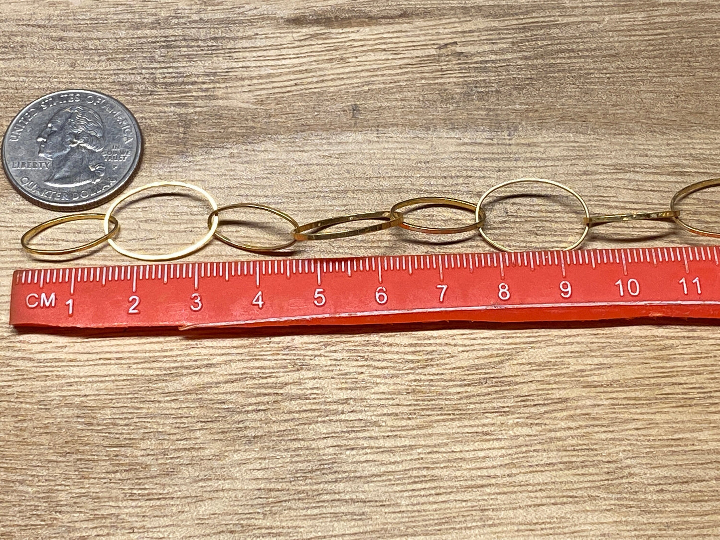20x13mm Oval Link, High Quality 18k Shiny Gold Overlay Chain by the Foot, Closed Link Chain, Gold Plated Chain, Handmade Chain, Anti Tarnish