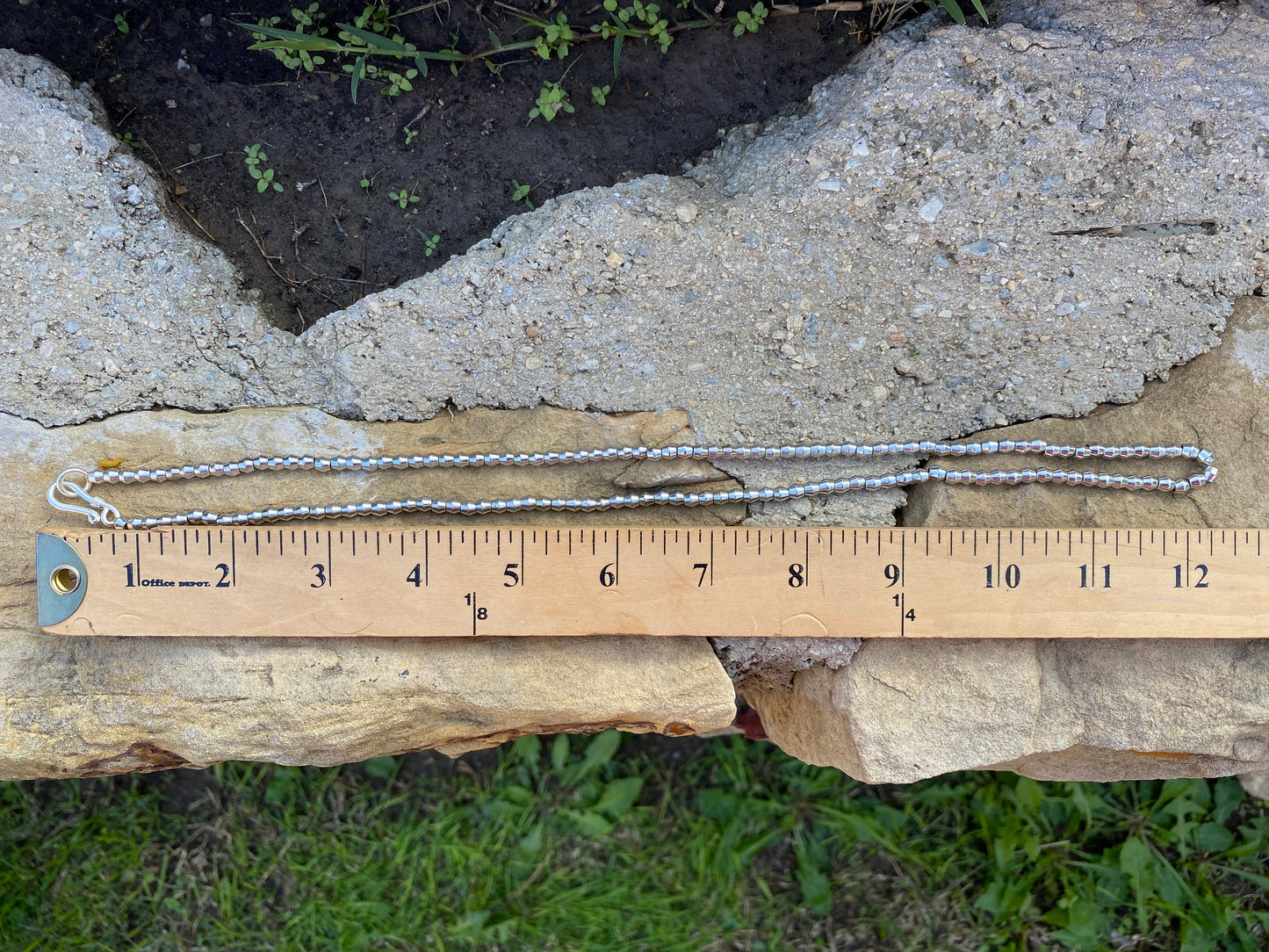 24 Inches Long 4mm Ethiopian Silver Plated Heishi Beads Necklace, African Beads Jewelry, Ethnic Jewelry, Tribal Jewelry, African Metal Beads