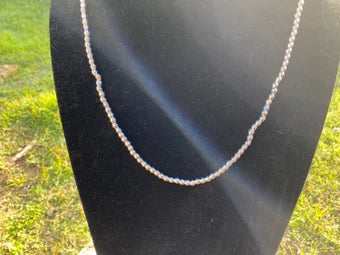 24 Inches Long 4mm Ethiopian Silver Plated Heishi Beads Necklace, African Beads Jewelry, Ethnic Jewelry, Tribal Jewelry, African Metal Beads