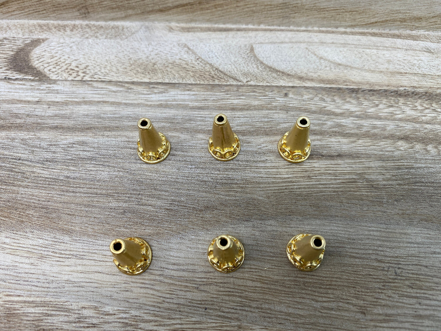 2 pcs,11mm 18k Matt Gold Overlay, Cone End Cap, Tassel Cone Caps, Gold Bead Cone Caps, Cord End Cap, Gold Plated end Caps, Artisan Bead Caps