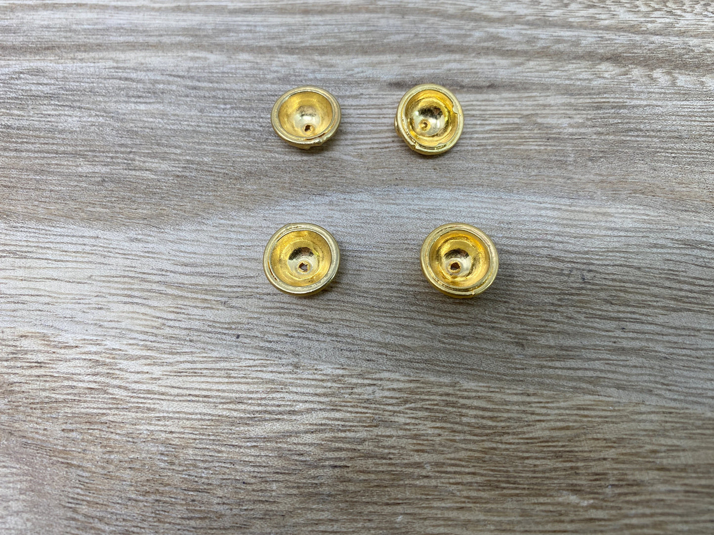 2pcs,14mm 18k Matt Gold End Cap, Tassel Caps, Gold Bead Caps, Cord End Cap, Tassel Caps, Artisan Bead Cap, Gold Plated Findings, Bead String