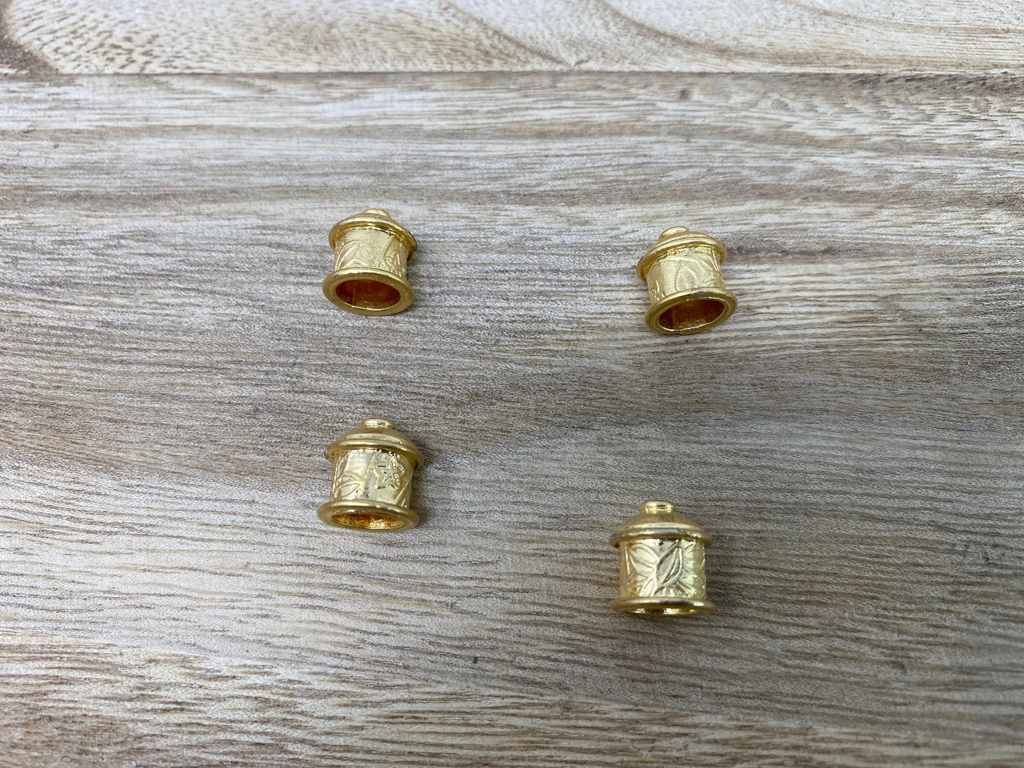2pcs,9mm 18k Matt Gold End Cap, Tassel Caps, Gold Bead Caps, Cord End Cap, Tassel Caps, Artisan Bead Cap, Gold Plated Findings, Bead String