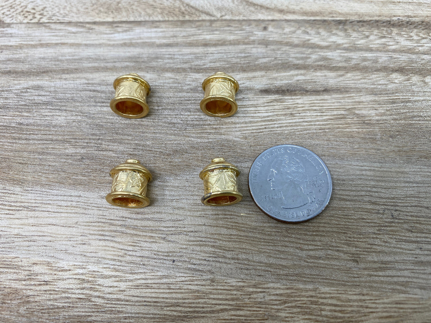 2pcs,9mm 18k Matt Gold End Cap, Tassel Caps, Gold Bead Caps, Cord End Cap, Tassel Caps, Artisan Bead Cap, Gold Plated Findings, Bead String