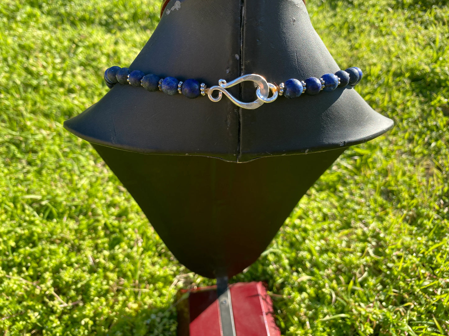 31" Long 9 mm Lapis Lazuli Elegance with S-Hook Closure Necklace, Natural Gemstones, Boho Necklace, Statement Necklace, Boho Chic