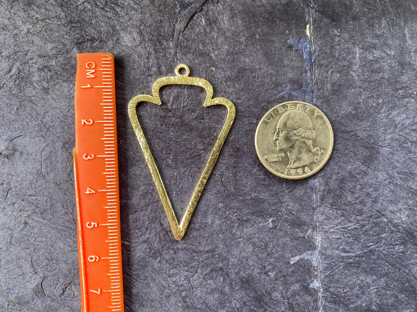 53X31mm, Brushed Gold Overlay Over Copper Arrowhead Charm Components for Earrings, Gold Plated Findings, Bridesmaid Earrings