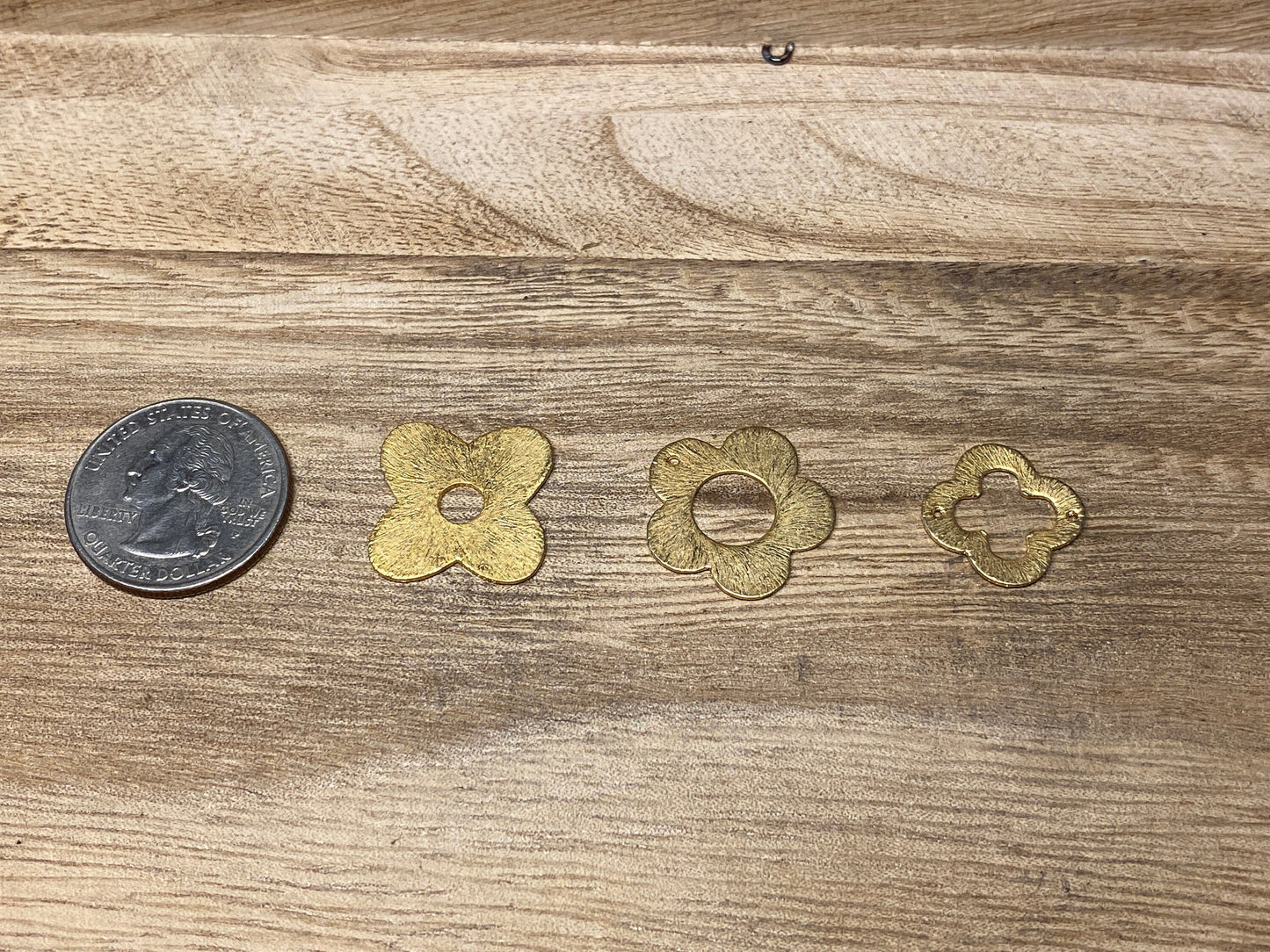 5pcs,Brushed Gold Jewelry Component,Quatrefoil Shaped, Clover,Gold Plated Jewelry Findings, Earring/Bracelet Charms, Connector,Anti Tarnish