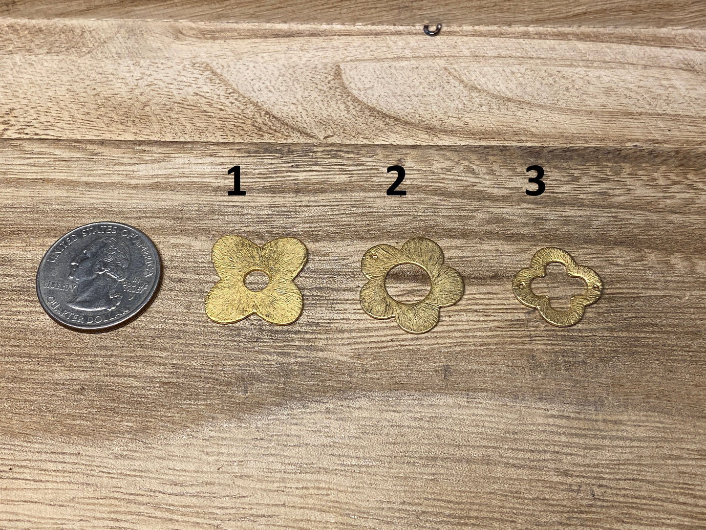 5pcs,Brushed Gold Jewelry Component,Quatrefoil Shaped, Clover,Gold Plated Jewelry Findings, Earring/Bracelet Charms, Connector,Anti Tarnish