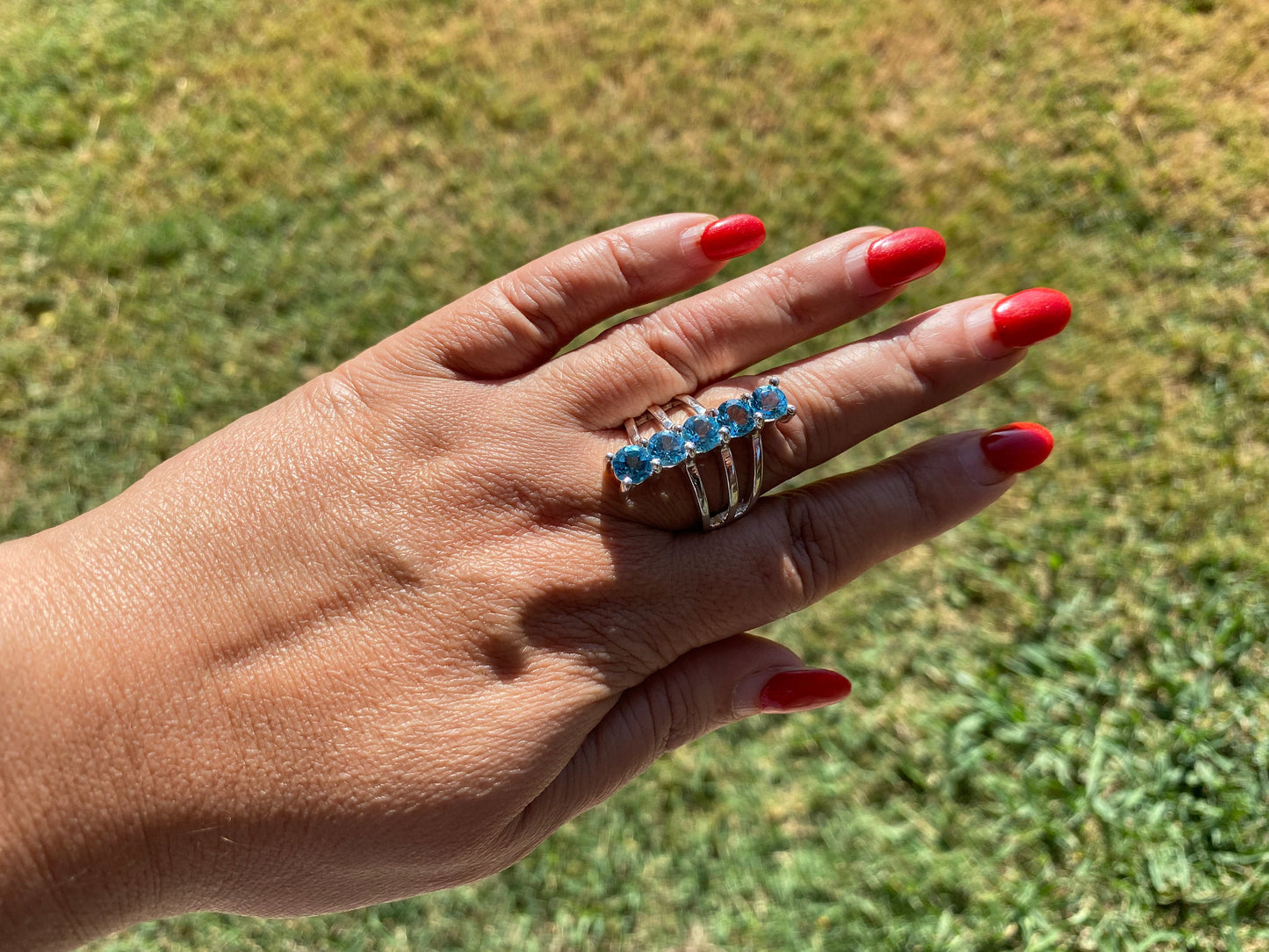 6 - 10 Size Rings, Silver Plated Gemstone Rings, Blue Topaz Rings, Citrine Ring, Peridot Ring, Garnet Ring, Fixed Size Gemstone Ring