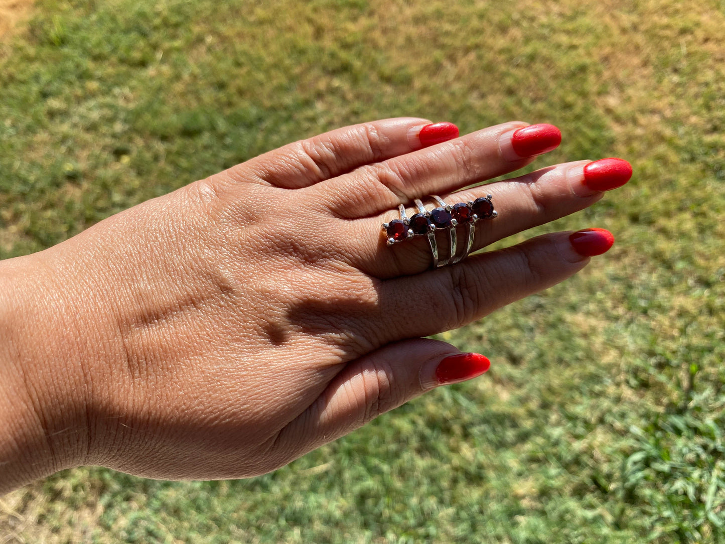 6 - 10 Size Rings, Silver Plated Gemstone Rings, Blue Topaz Rings, Citrine Ring, Peridot Ring, Garnet Ring, Fixed Size Gemstone Ring