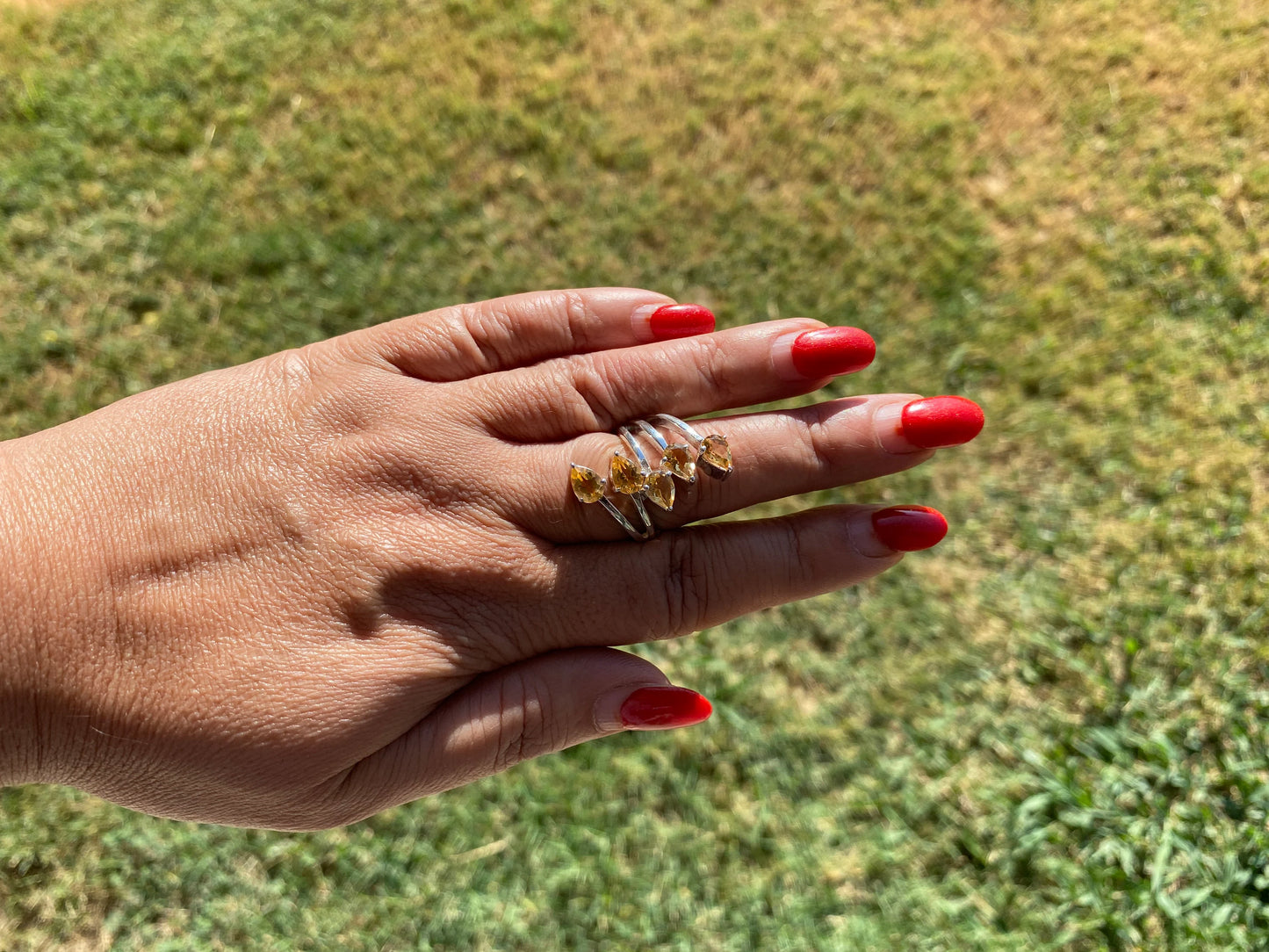 6 - 10 Size Rings, Silver Plated Gemstone Rings, Blue Topaz Rings, Citrine Ring, Peridot Ring, Garnet Ring, Fixed Size Gemstone Ring
