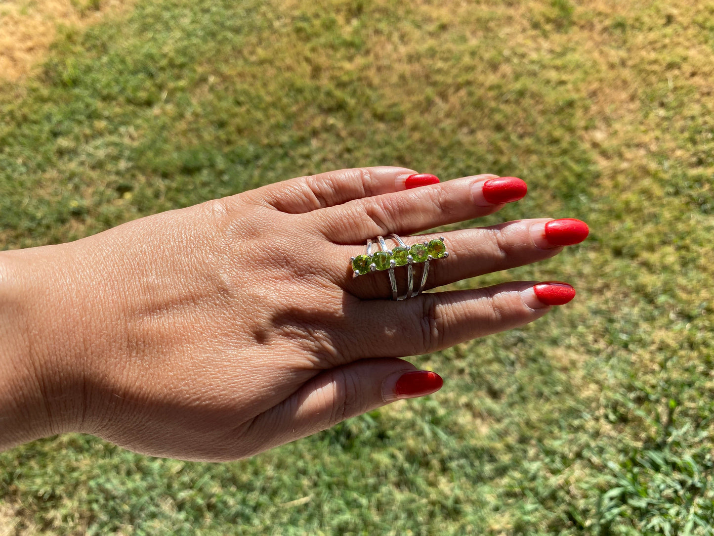 6 - 10 Size Rings, Silver Plated Gemstone Rings, Blue Topaz Rings, Citrine Ring, Peridot Ring, Garnet Ring, Fixed Size Gemstone Ring
