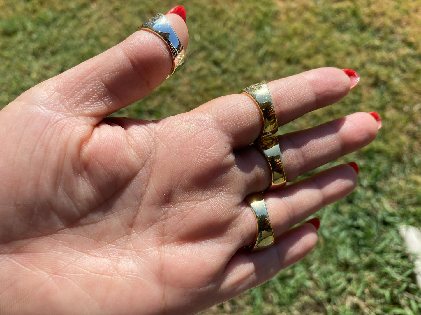 6 or 7 Size Rings, Gold Plated Gemstone Rings, Blue Topaz Rings, Amethyst Ring, Peridot Ring, Garnet Ring, Fixed Size Gemstone Ring