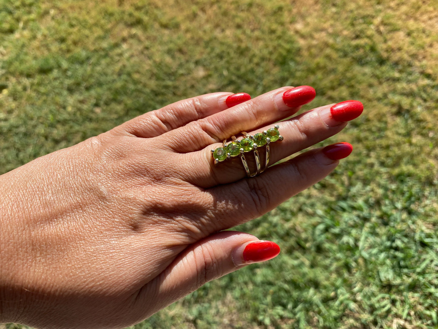 6 or 7 Size Rings, Gold Plated Gemstone Rings, Blue Topaz Rings, Amethyst Ring, Peridot Ring, Garnet Ring, Fixed Size Gemstone Ring
