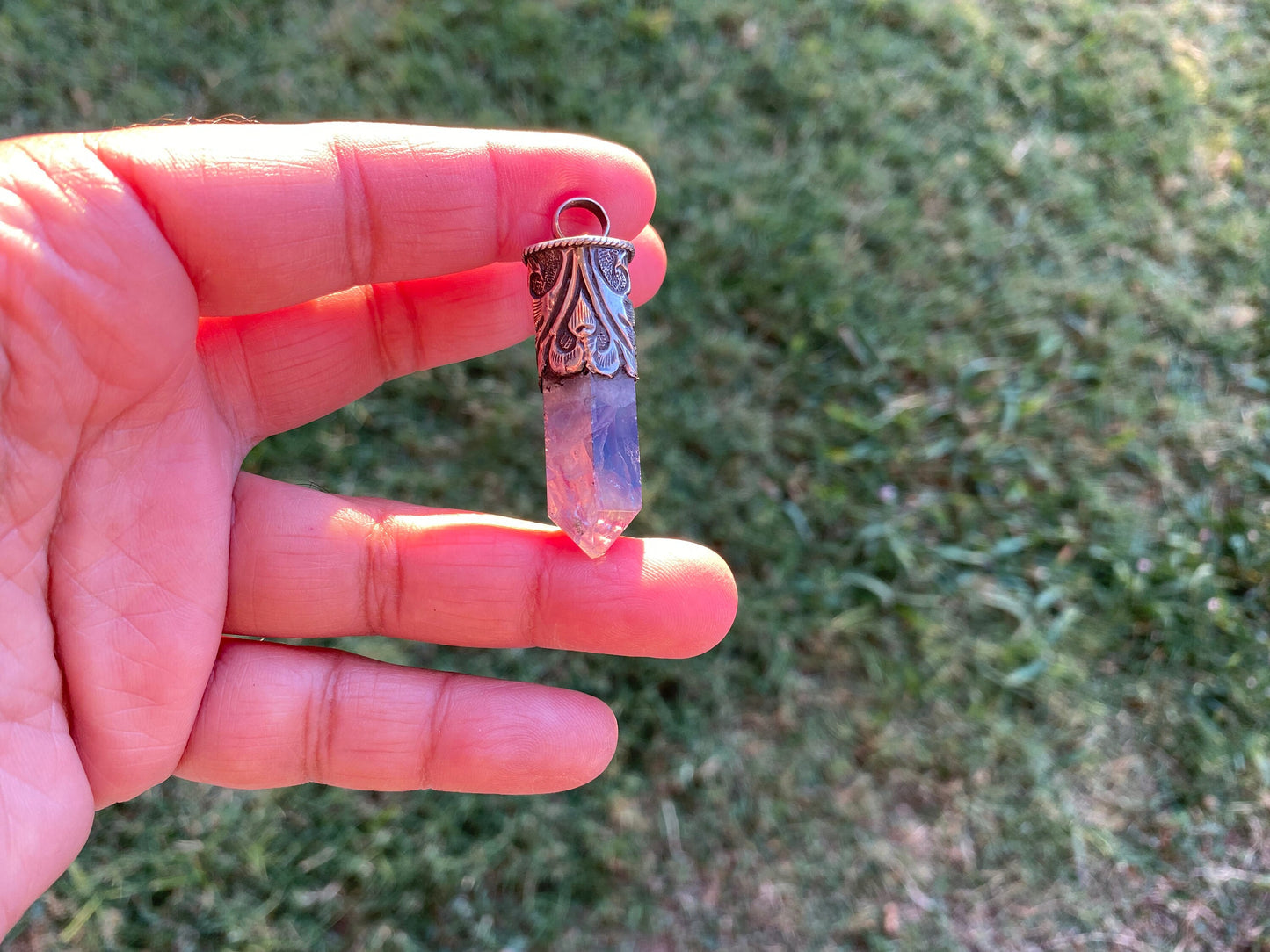92.5 Sterling Silver Rainbow Fluorite Crystal Point Pendant, Healing Point Crystal, Fluorite Gemstone Point, Natural Fluorite Crystal Point