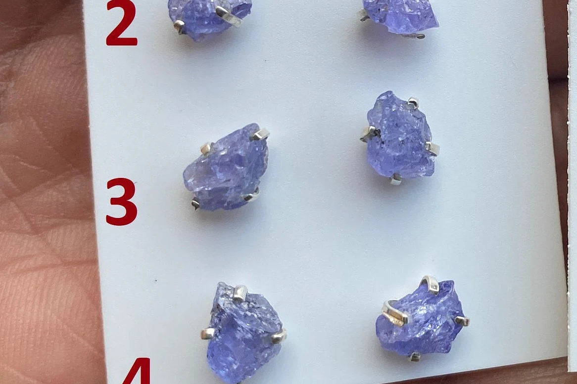 Raw Lapis Lazuli Gemstone Stud Earring, 92.5 Sterling Silver, Raw Natural Energy Stone, Protection Jewelry, Handmade Earring, Birthday Gift