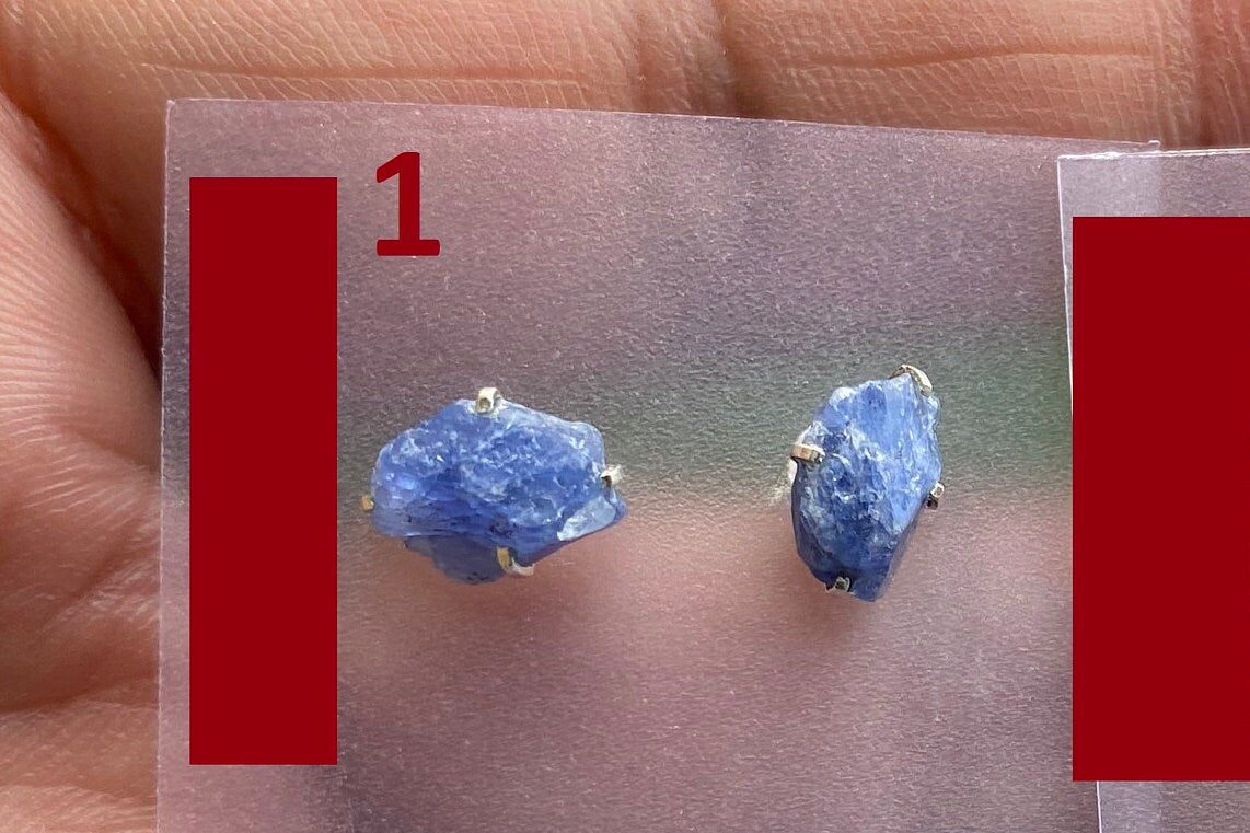 Raw Lapis Lazuli Gemstone Stud Earring, 92.5 Sterling Silver, Raw Natural Stone, Energy, Protection Jewelry, Handmade Earring, Birthday Gift