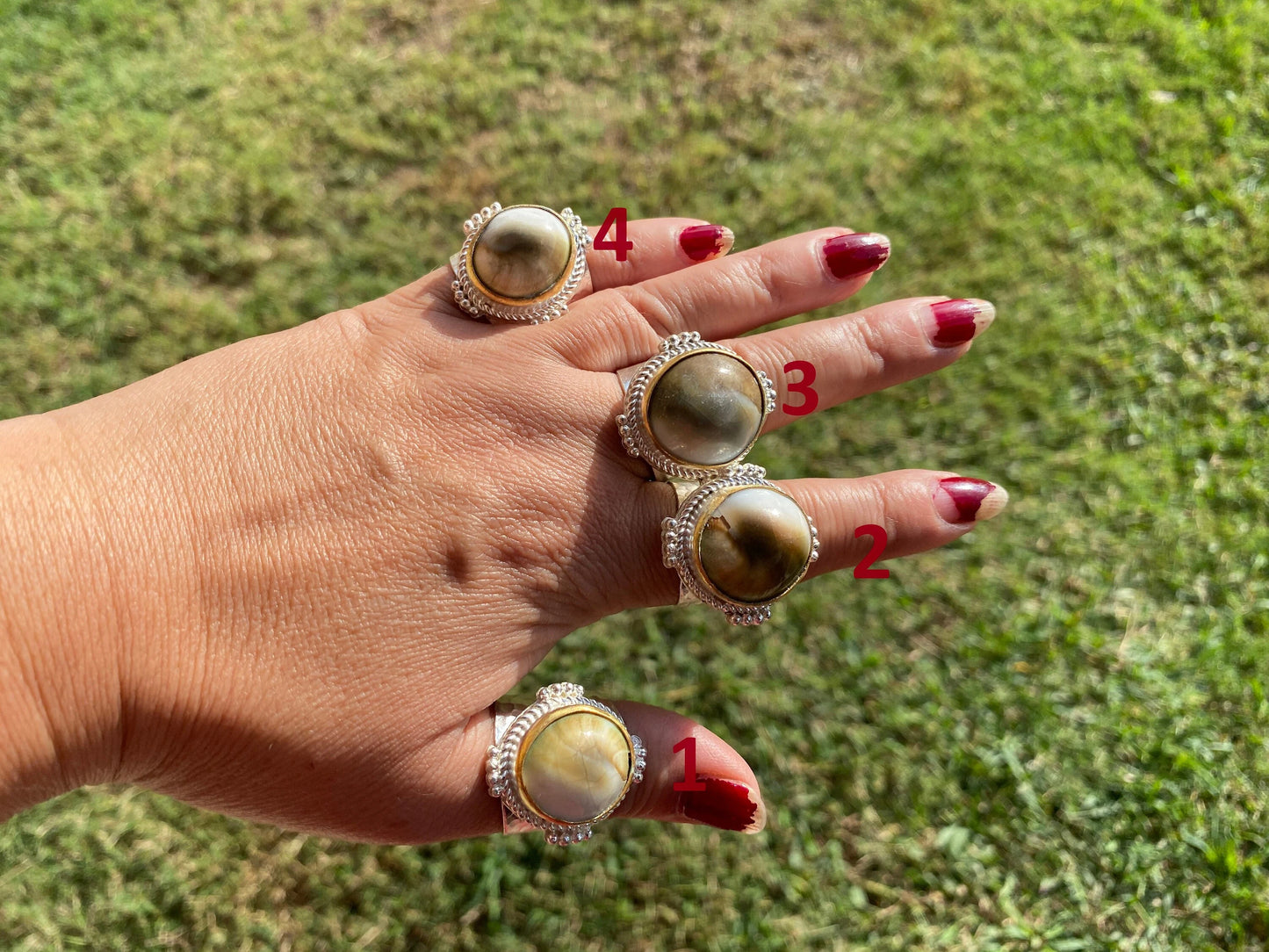 Adjustable Crunch Shell Two Tone Ring, Brushed Gold and Silver Overlay, Wide Band, Hippie Ring, Hammered Ring, Marine Inspired Ring