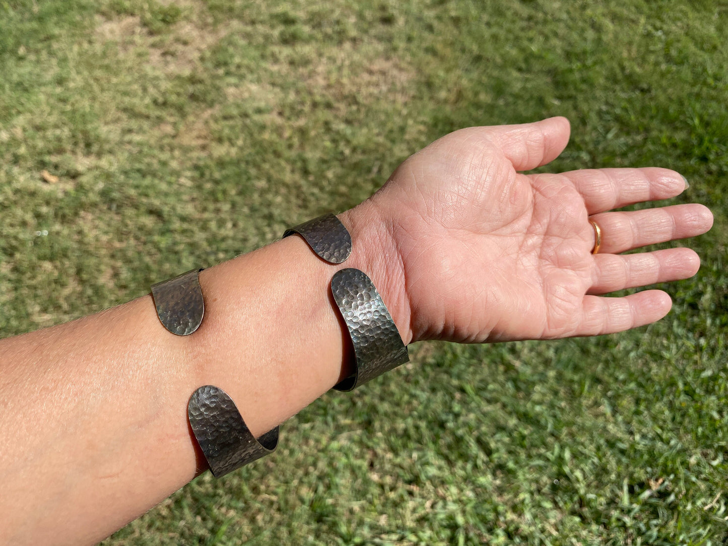 Adjustable Large Amber Antique Silver Looks Wide Band Cuff, Hammered Cuff, Oxidize Silver Overlay Jewelry, Exquisite Cuff, Statement Jewelry