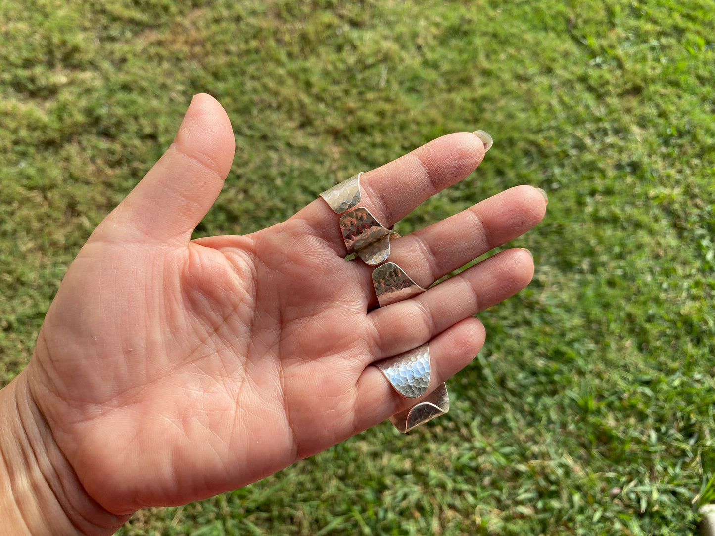 Adjustable Two Tone Ring, Labradorite Gemstone, Gold with Silver Overlay Ring, Statement Ring, Luxury Jewelry, Hammered Ring, Natural Stone