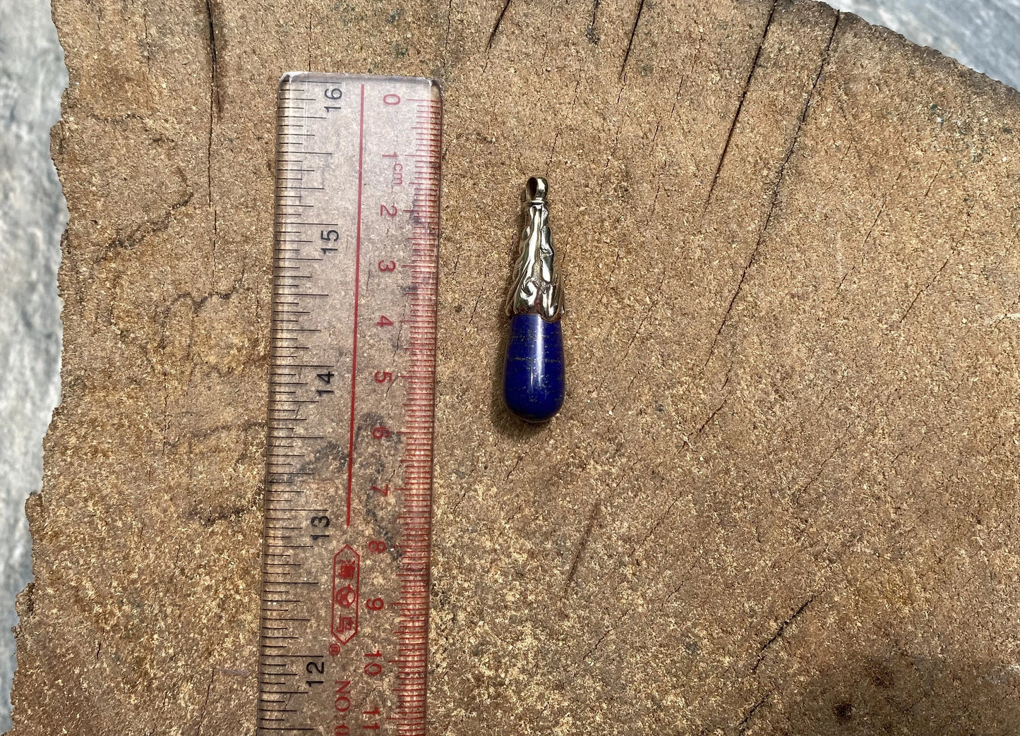 Aesthetic Drop Pendant, Floral design on Tibetan Silver adorned with Raw Lapis, Boho inspired , Pendant for every occasion, Unique Gift.