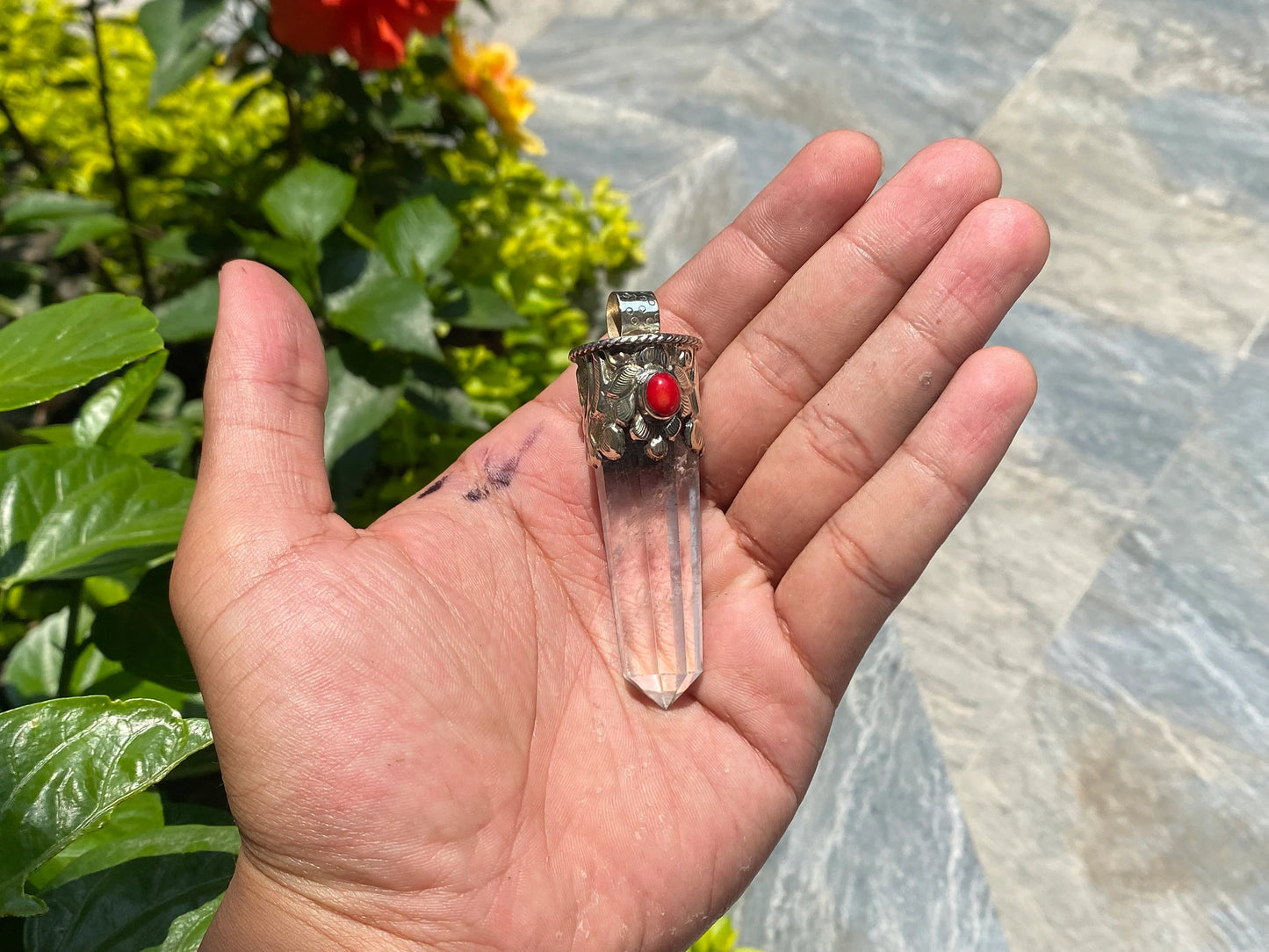 Big Pointed Tibetan Silver Pendant, Handmade pendant, Aesthetic pendant, Antique gift , Gift ideas.