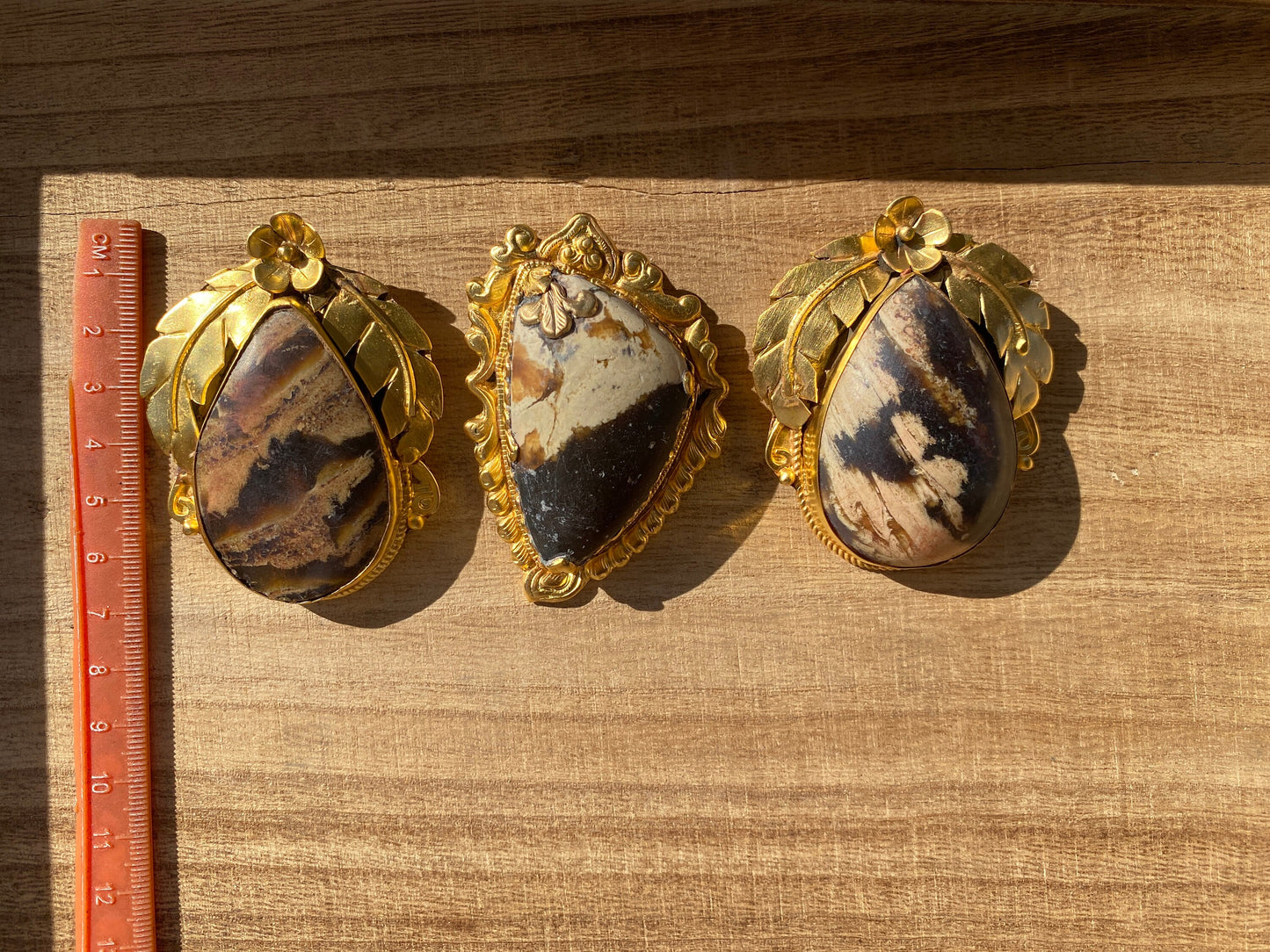 Amber Gemstone Pendant, Non tarnish Brushed Gold Overlay Jewelry, Fossilized Resin, Ancient Treasure, Organic Jewelry, Vintage Allure
