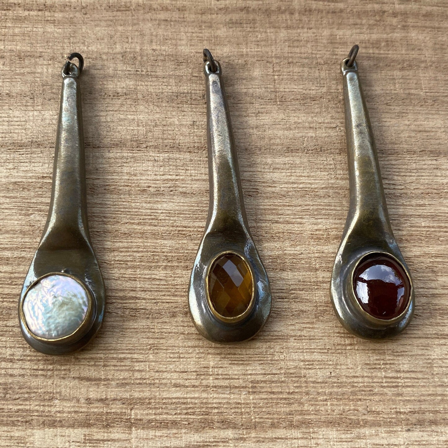 Antique Brass Long Pendant, Fresh Water Pearl Pendant,Citrine Gemstone, Garnet Long Pendant,Latest Design for Earring, Handmade Boho Jewelry