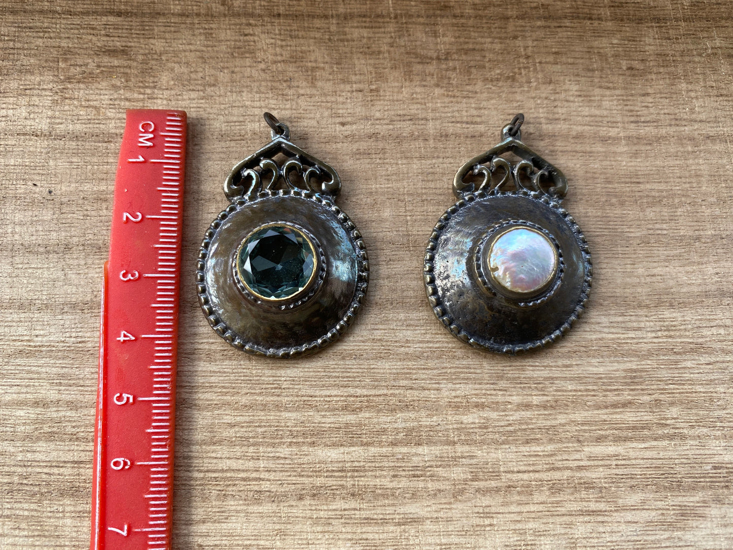 Antique Brass Small Pendant,Fresh Water Pearl Pendant,Faceted Green Topaz Gemstone,Latest Design for Earring/Necklace, Handmade Boho Jewelry