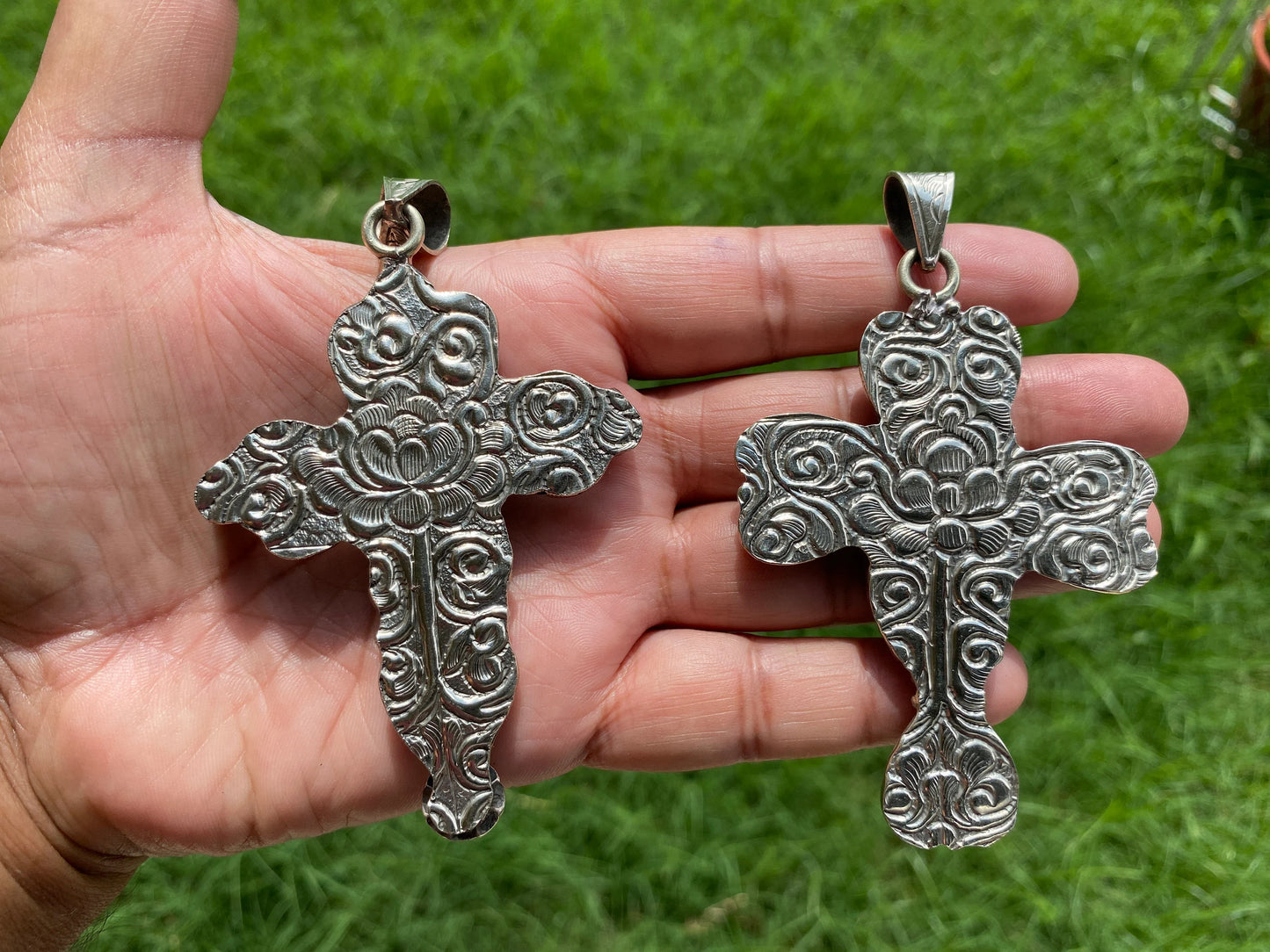 Antique Look Large Cross Pendant, Tibetan Silver Pendant,Faceted Period & Citrine Gemstone, Religious Jewelry, Religious Gift, Tibetan, Boho
