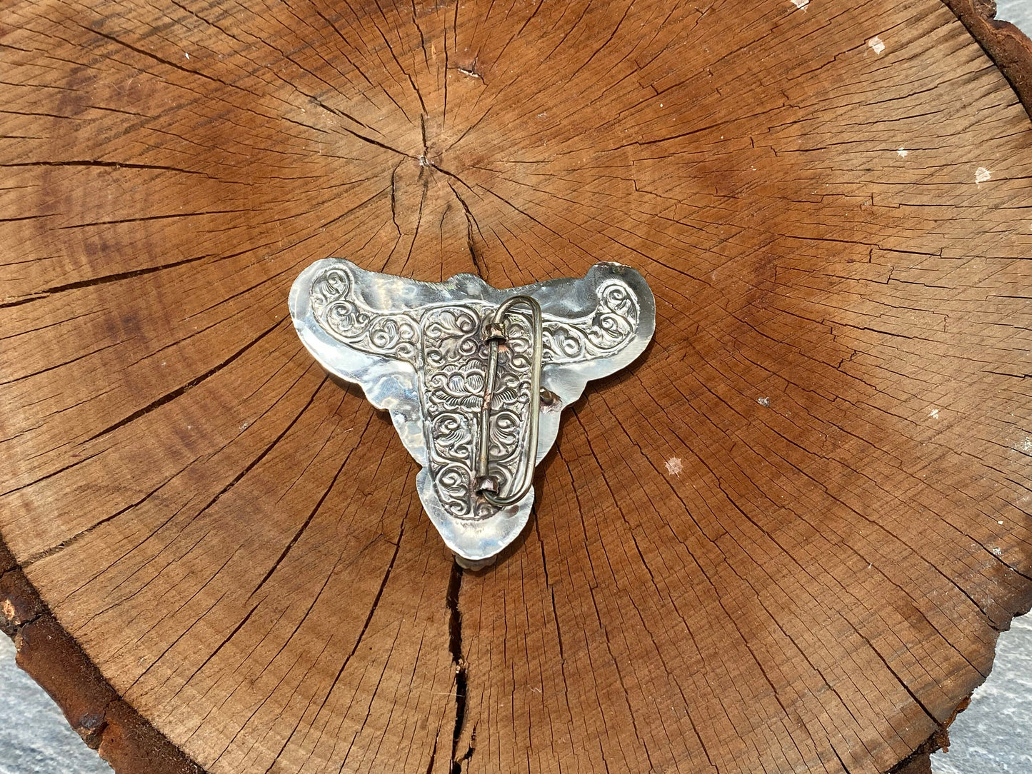 Antique Looks belt buckle for daily use, Tibetan silver buckle adorned with Natural Turquoise, Coral, with Ganesh Head Carved on Bone.