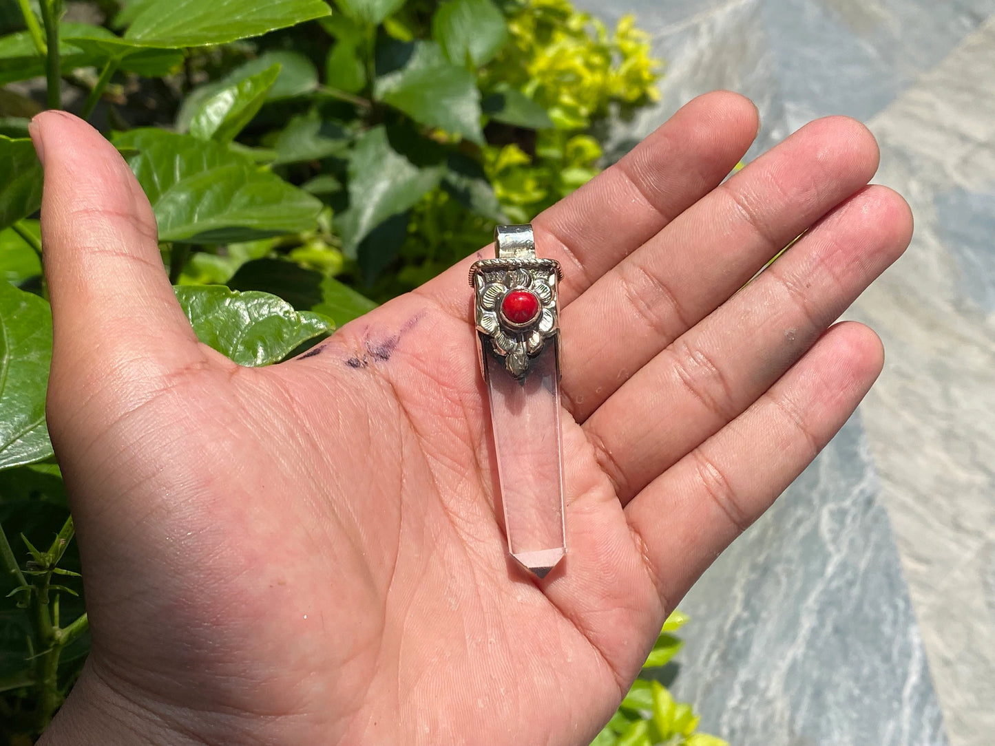 Antique Pointed Pendant: Handcrafted with Coral Adornments, Handmade Pendant, Gift ideas, Unisex Pendant.