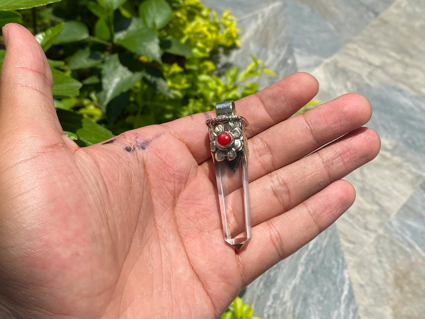 Antique Pointed Pendant: Handcrafted with Coral Adornments, Handmade Pendant, Gift ideas, Unisex Pendant.