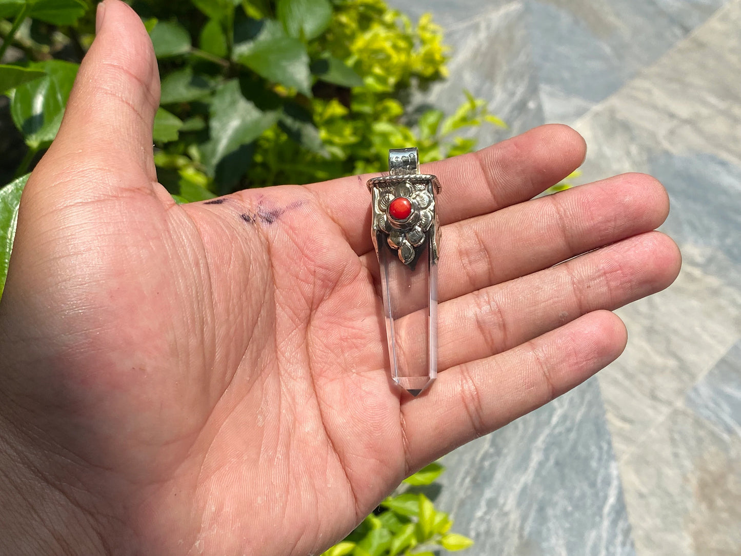 Antique Pointed Pendant: Handcrafted with Coral Adornments, Handmade Pendant, Gift ideas, Unisex Pendant.