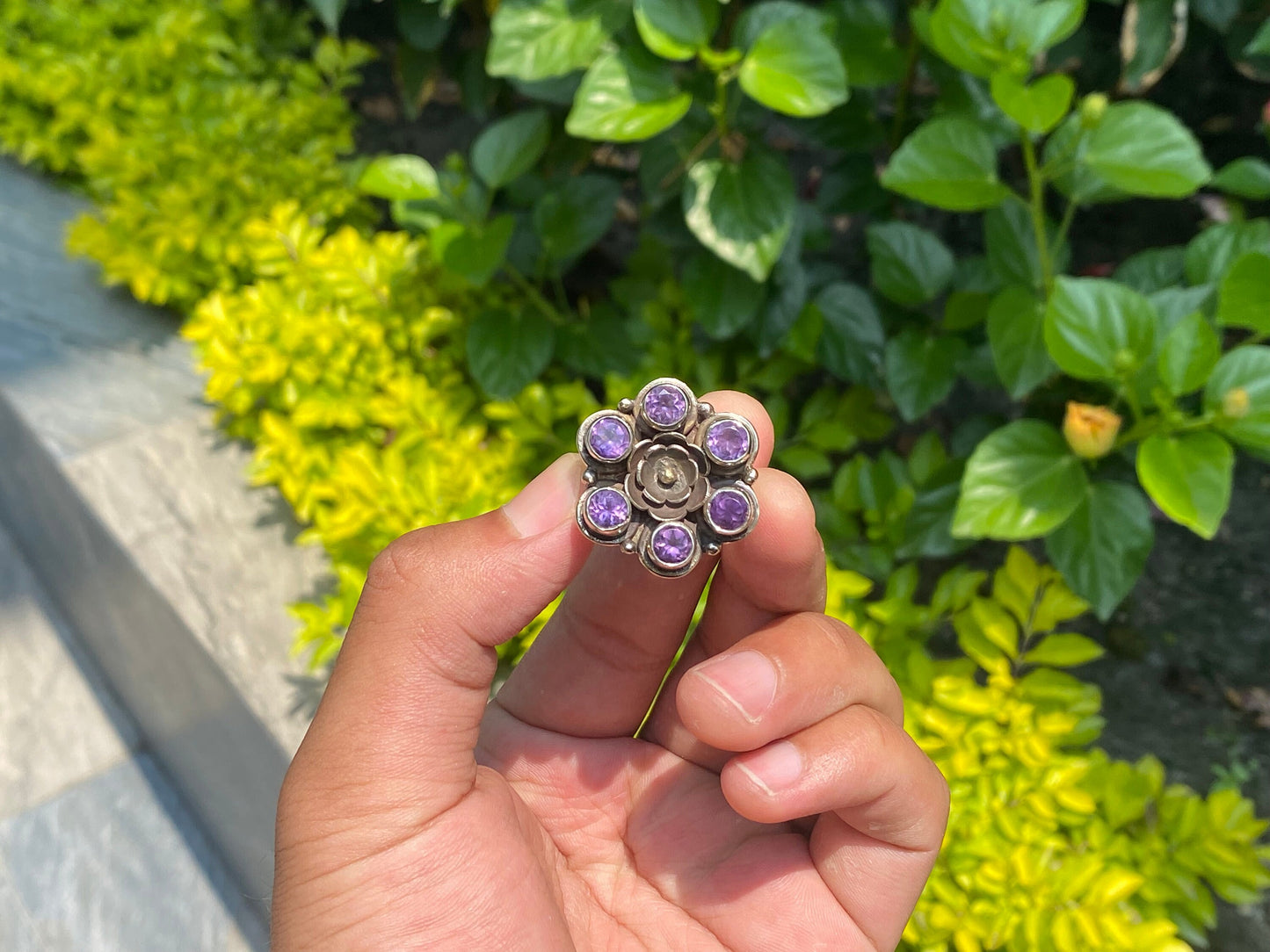 Antique floral designed Adjustable Ring, Hammered Ring, Handmade Ring, Gift ideas, Daily wear Ring.