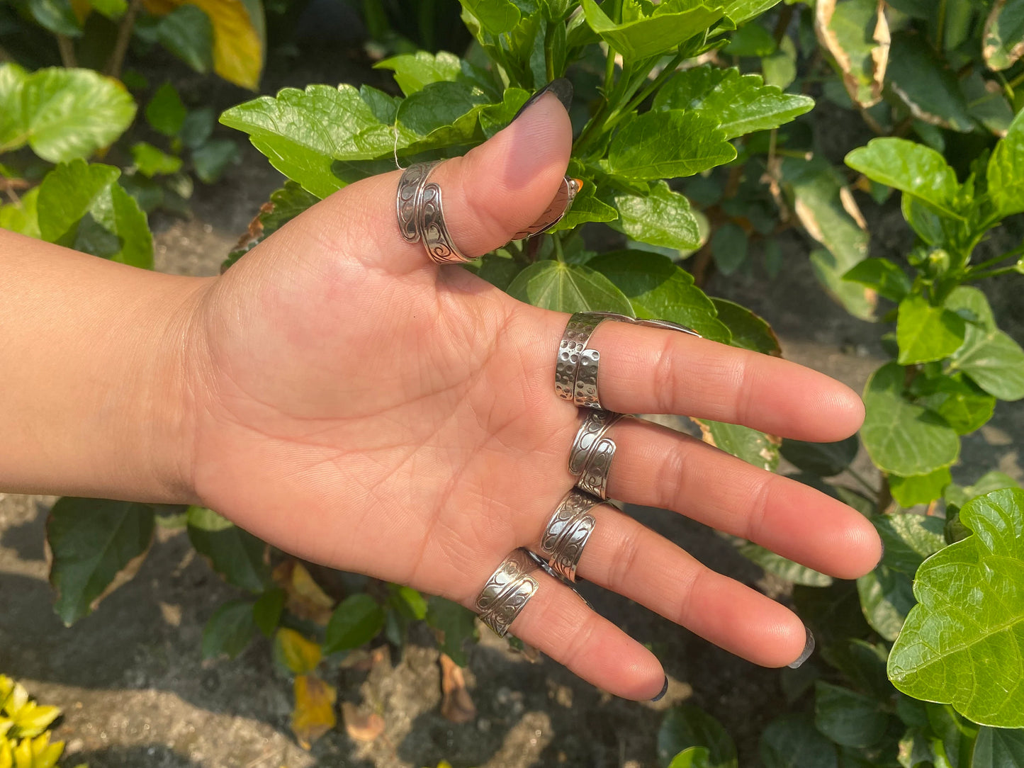 Artisan Crafted Adjustable Tibetan Silver Spiny Oyster Ring, Gift ideas, Antique Ring, Hammered Ring, Aesthetic ring.