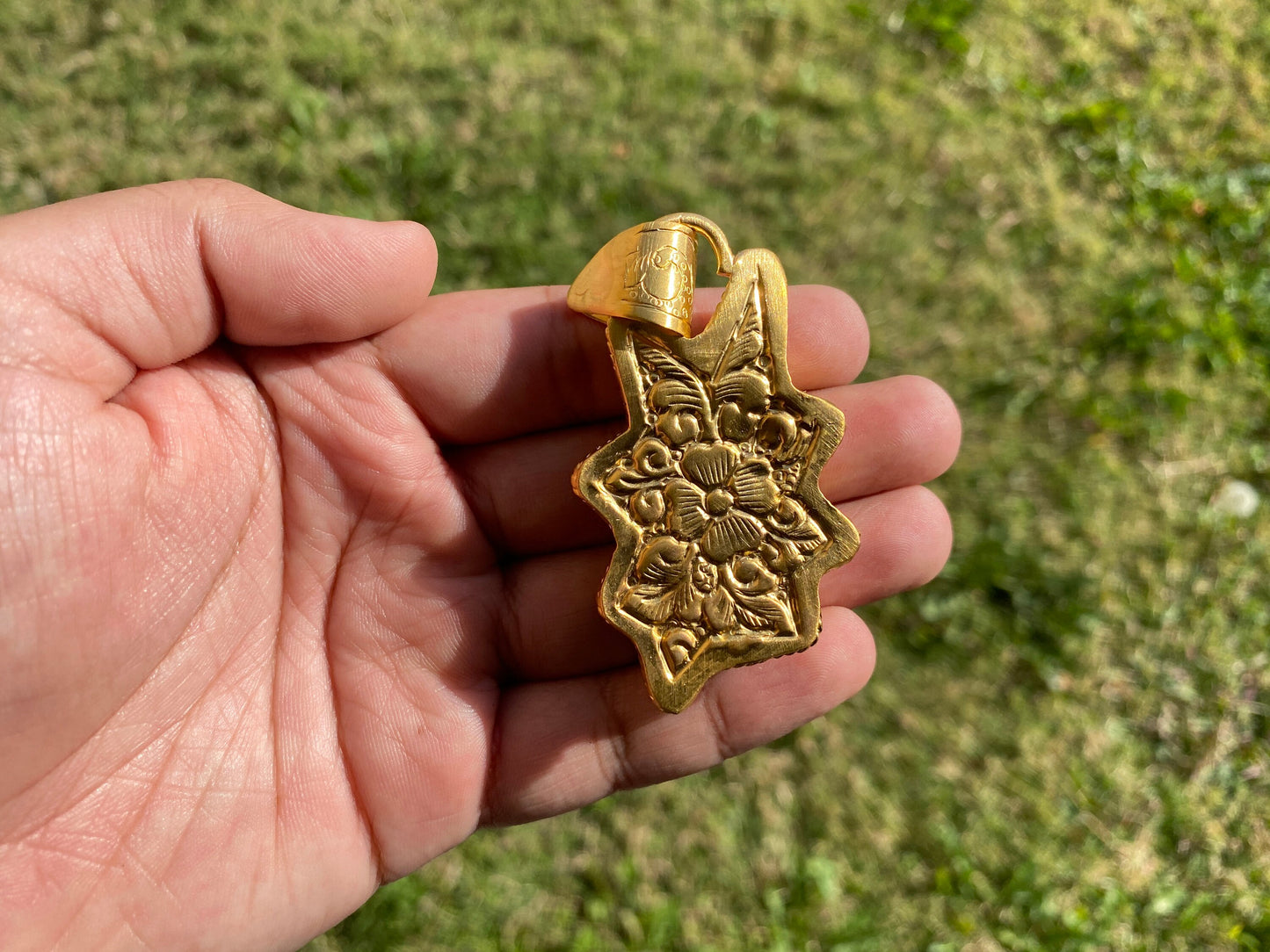 Ass & Grass Weed Buffalo Bone 18K Matte Gold Overlay Pendant, Stoner Jewelry, Pot Necklace Pendant, Marijuana Jewelry, Popular Weed Pendant