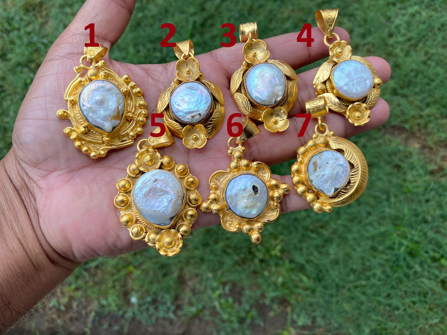 Baroque Pearl Pendant 18k Brushed Gold Overlay Non Tarnish Pendant, Irregular Pearl Jewelry, Freshwater Real Pearl Pendant, Coin Pearls