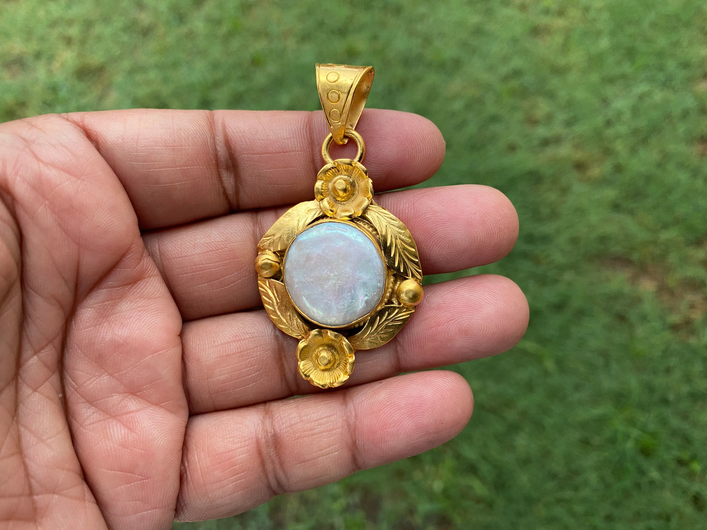 Baroque Pearl Pendant 18k Brushed Gold Overlay Non Tarnish Pendant, Irregular Pearl Jewelry, Freshwater Real Pearl Pendant, Coin Pearls
