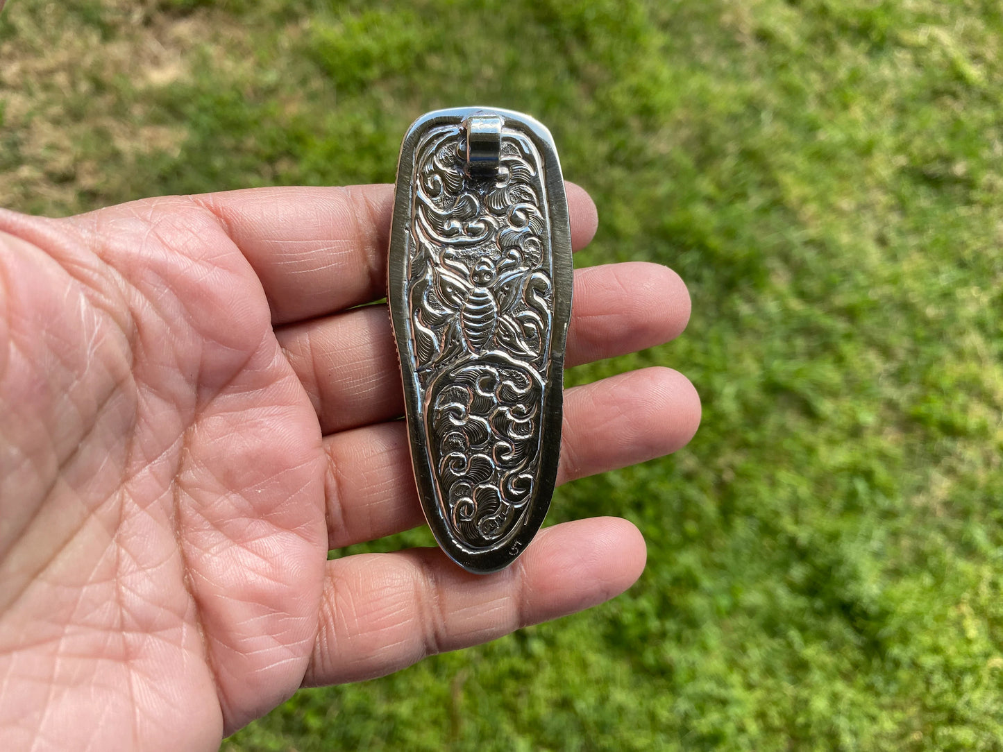 Bear & Owl with Wolf Hand carved Bone Tibetan Silver Large Pendant, Jewelry for Men/ Women, Animal Lover, Bohemian Jewelry, Tribal Jewelry