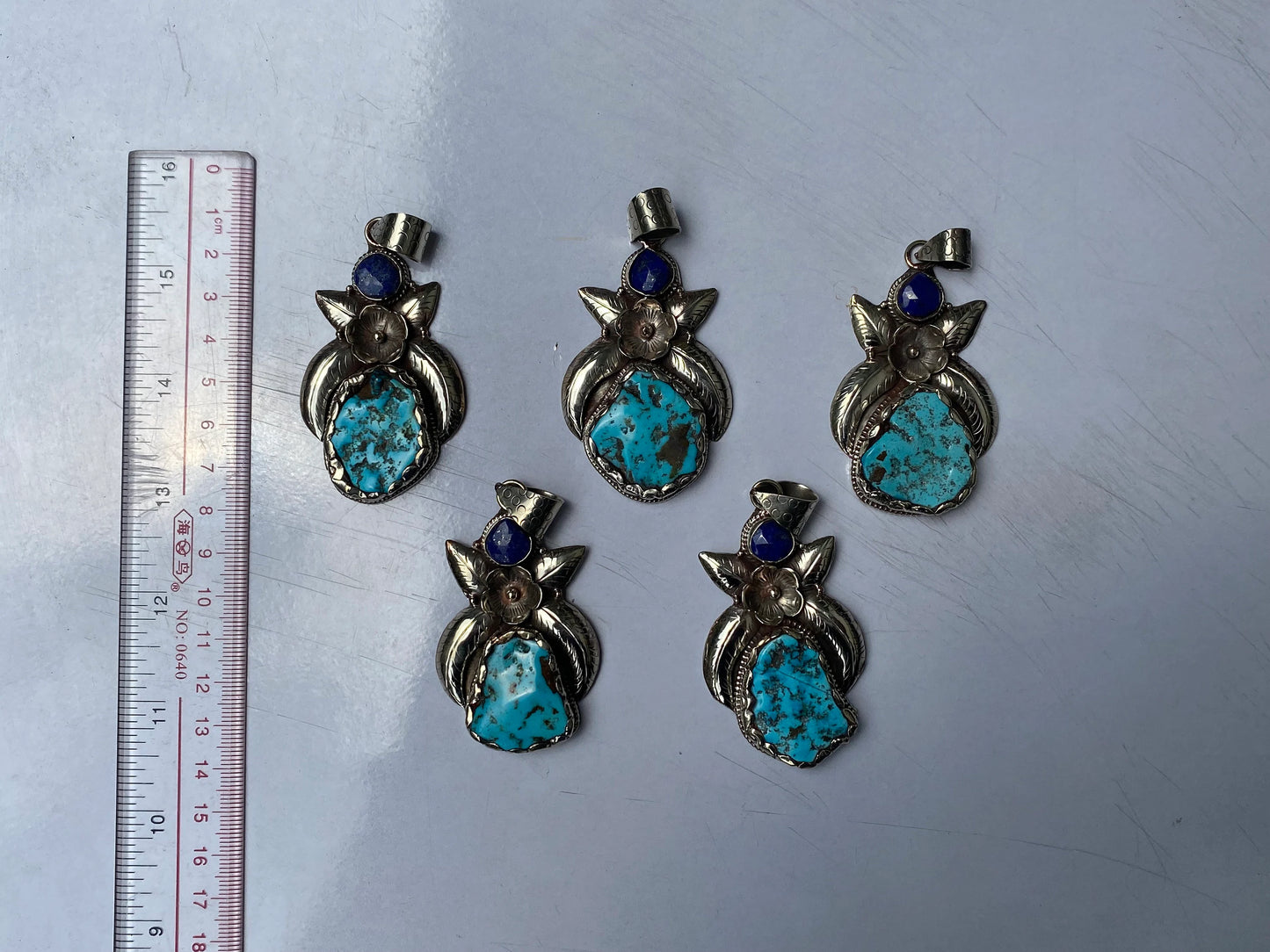 Beautiful Nature Inspired Natural Turquoise Pendant adorned with Raw Lapis Stone & Tibetan Silver, Mother Nature Beauty, Aesthetic Fashion.
