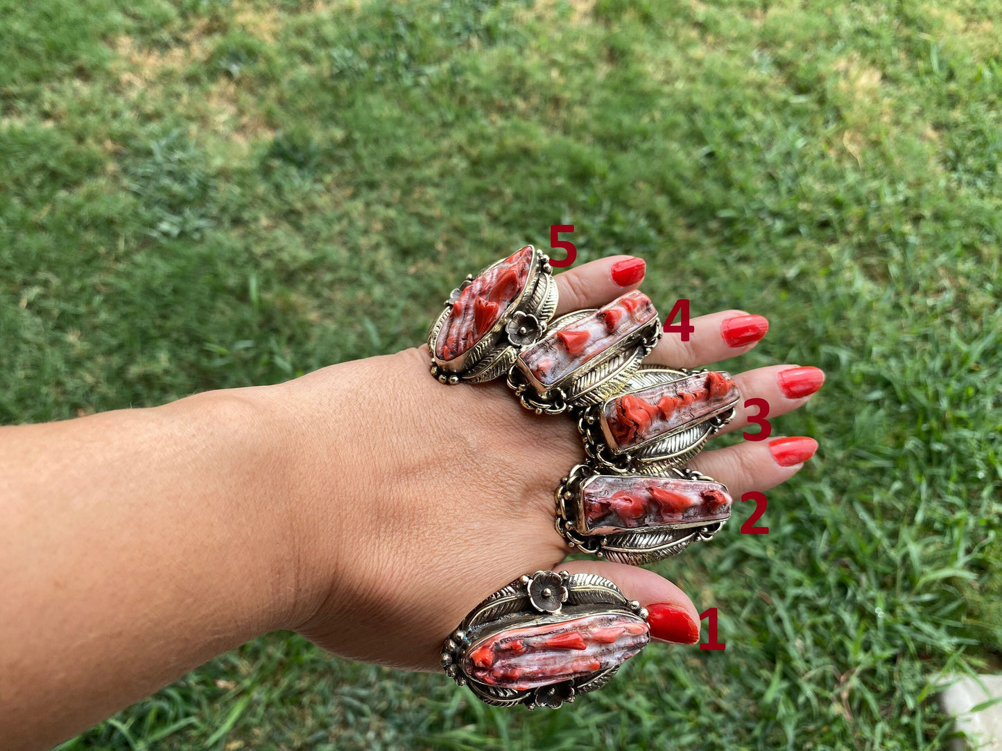 Big Adjustable Natural Spiny Oyster Tibetan Silver Ring, Spiny Oyster Jewelry, Southwest Ring, Statement Ring, Native American Style