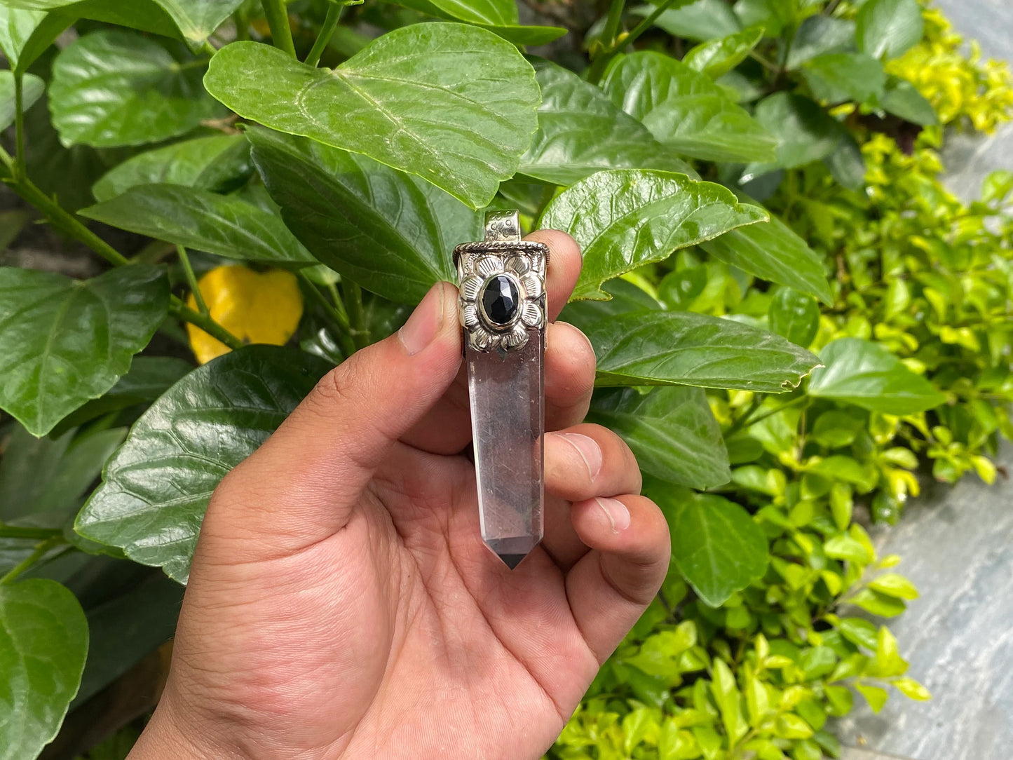 Big pointed crystal Pendant, Daily wear Pendant, Gemstone Jewelry, Aesthetic Jewelry, Antique jewelry.