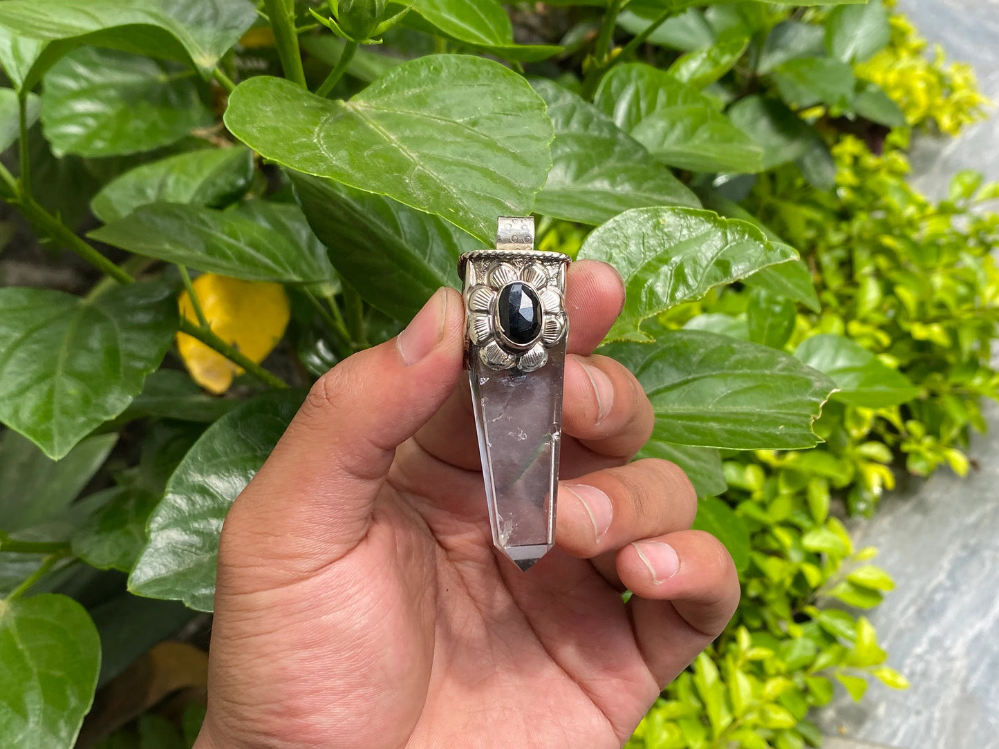 Big pointed crystal Pendant, Daily wear Pendant, Gemstone Jewelry, Aesthetic Jewelry, Antique jewelry.