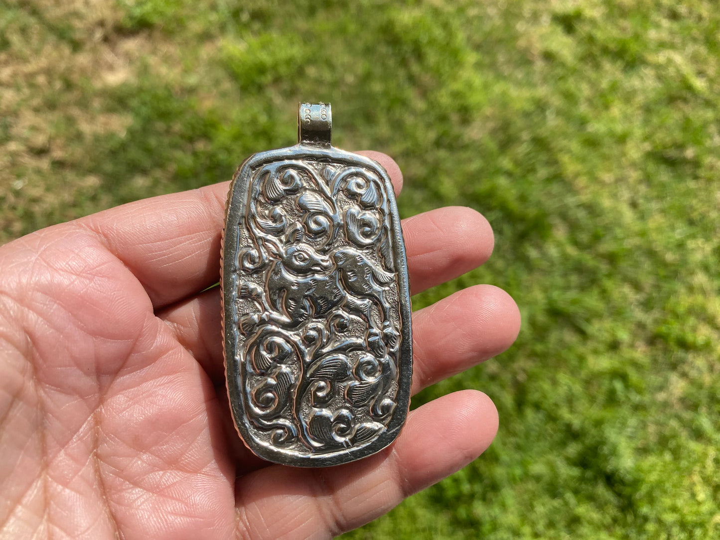Black Lives Matter Hand carved Buffalo Bone Tibetan Silver Pendant, Pendant for Men & Women, Support for Black People, African American, BLM