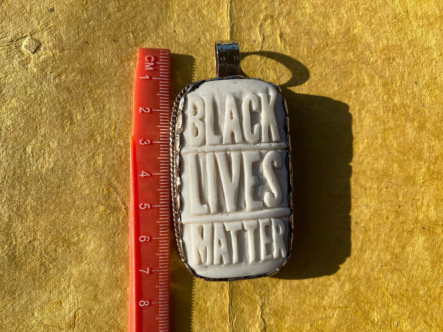 Black Lives Matter Hand carved Buffalo Bone Tibetan Silver Pendant, for Men / Women, Support for Black People, Black Power Jewelry, BLM Fist