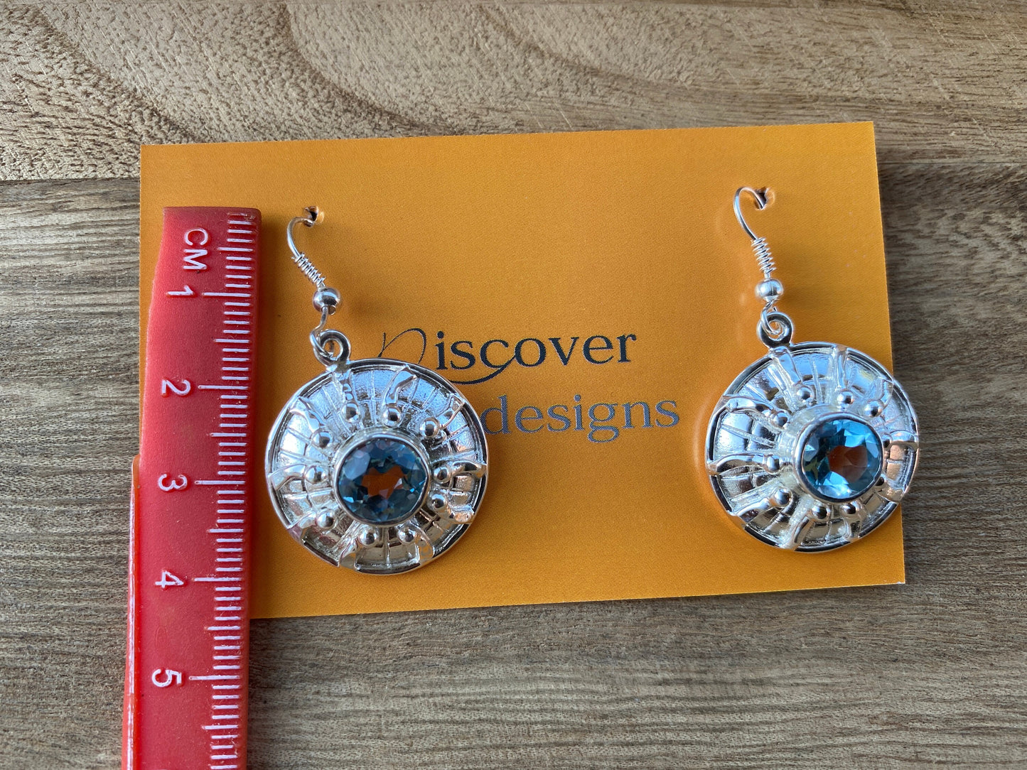 Blue Topaz Gemstone Earrings Silver Overlay, Birthstone, Birthday Gift for Girlfriend, Handmade Dangle Earrings, Bridesmaids Gift