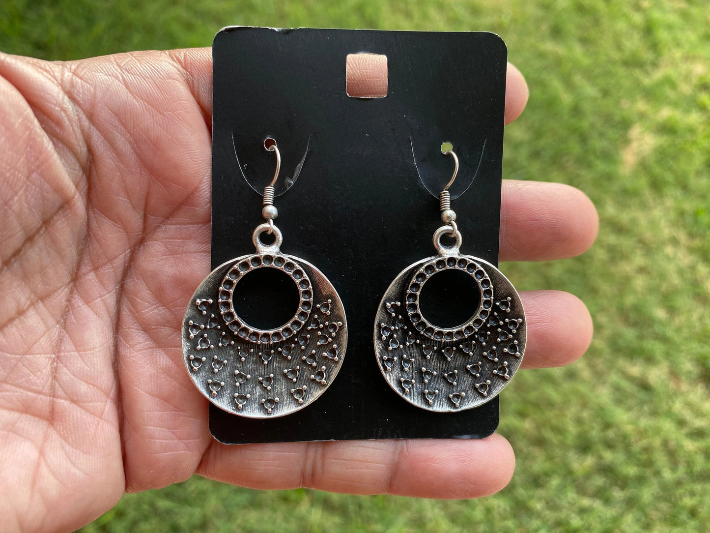 Boho Earrings, Ethnic Earrings, Antique Silver Plated Earrings, Tribal Earrings, Bohemian Earrings, Tibetan Design Earrings, Birthday Gift