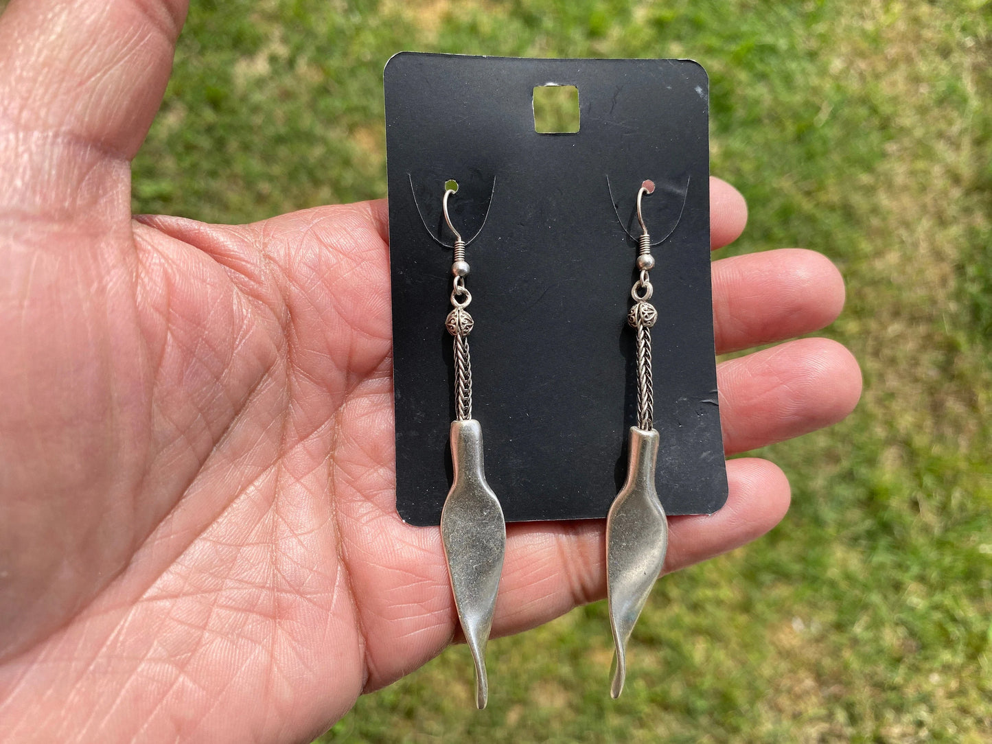 Boho Earrings, Silver Ethnic Earrings, Tribal Earrings, Antique Silver Plated Bar Earrings, Bohemian Earrings, Ethnic Jewelry, Boho Jewelry